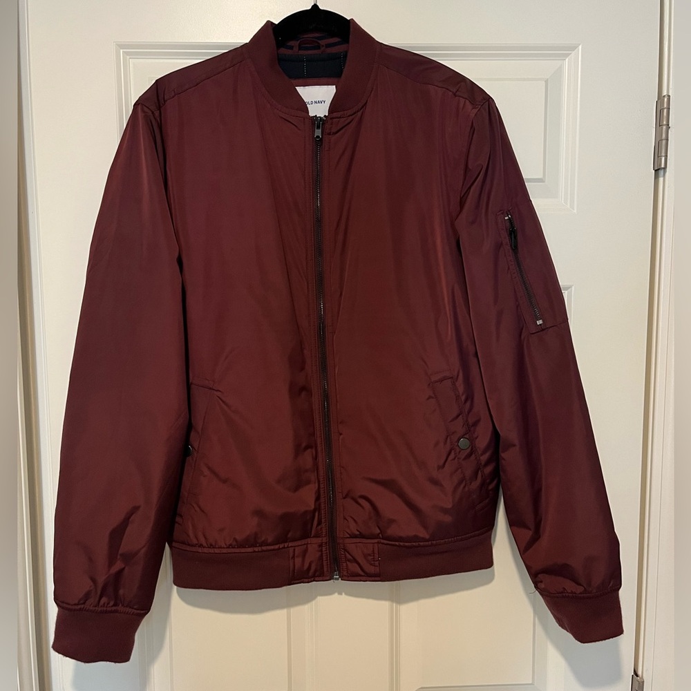 Old Navy Maroon Bomber Jacket Medium
